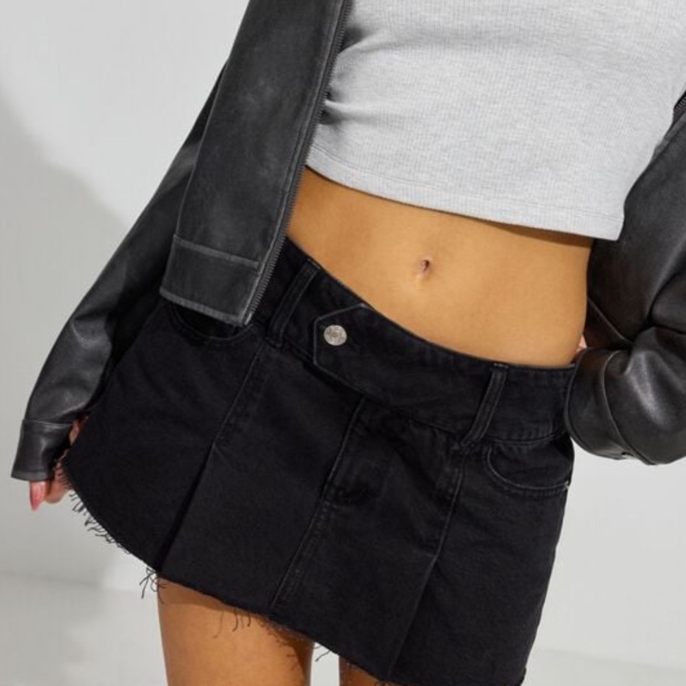 GARAGE Black Denim Mini Skort